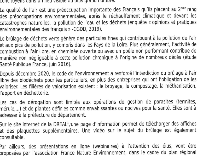 Ne brûlez pas vos déchets